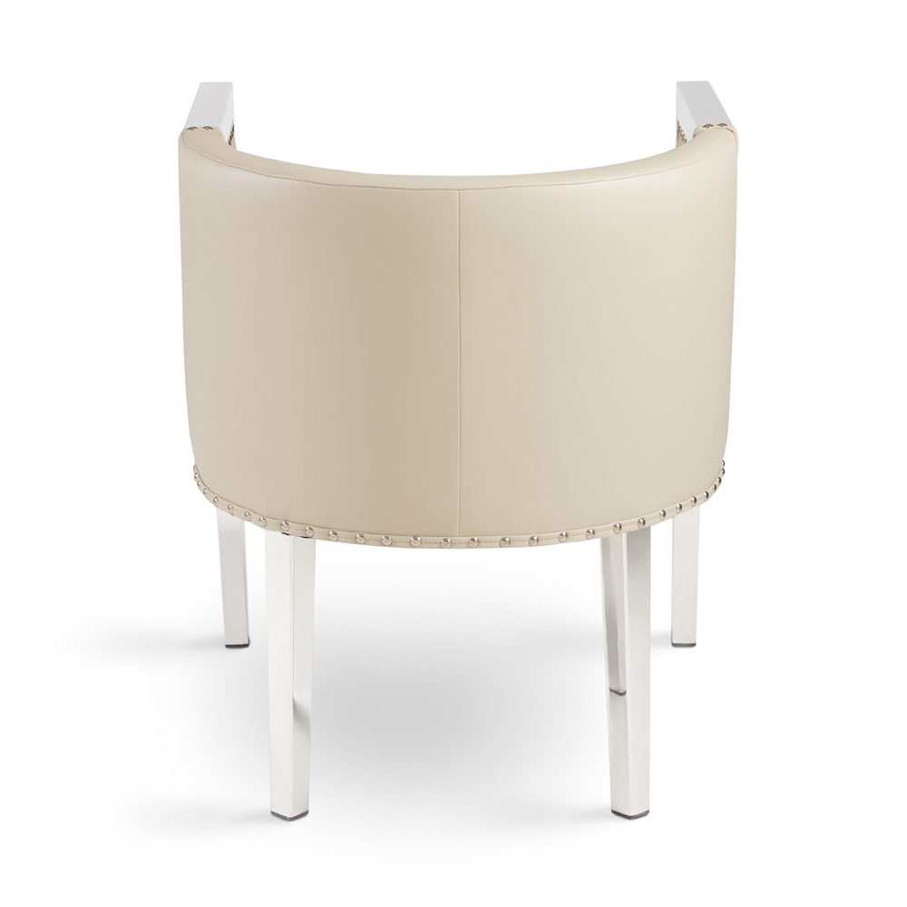 Elvis Accent Chair: Taupe Leatherette